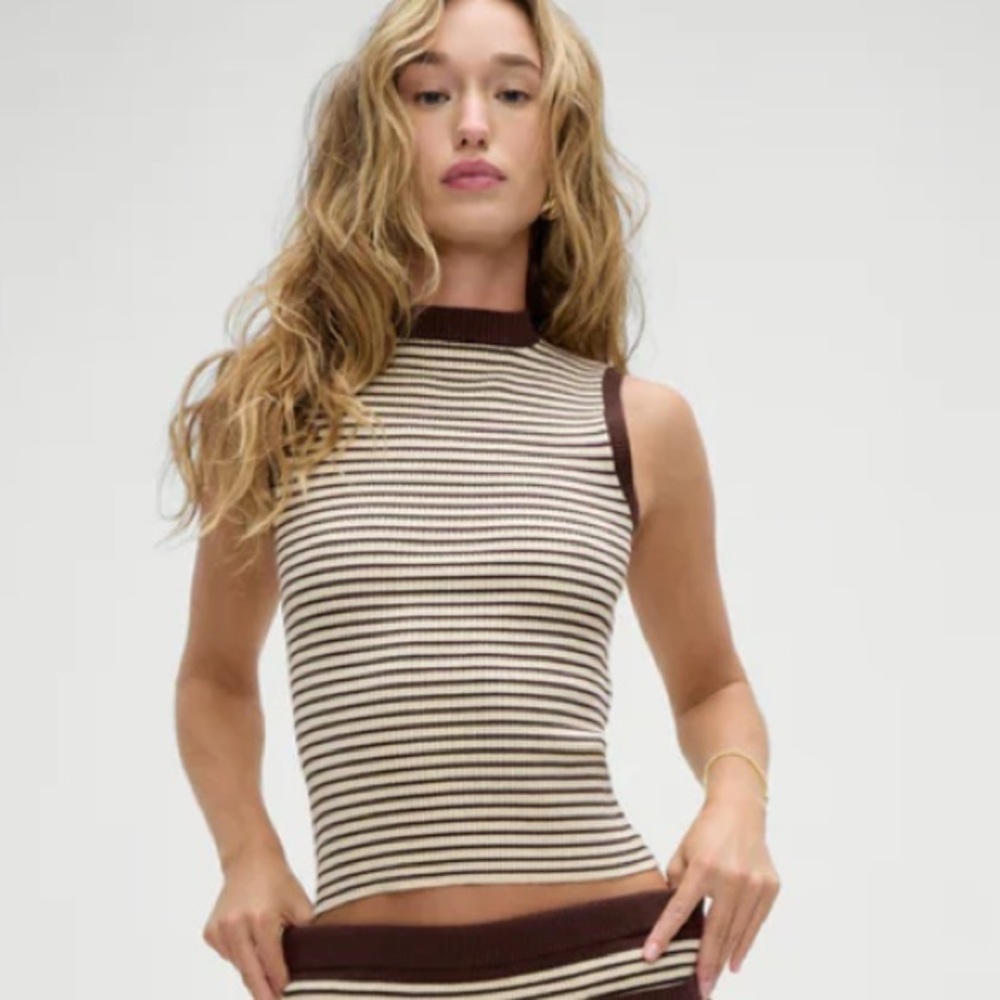 Frankie’s Bikinis Mila Sleeveless Knit Sweater (sold out in all but xl and xxl)
